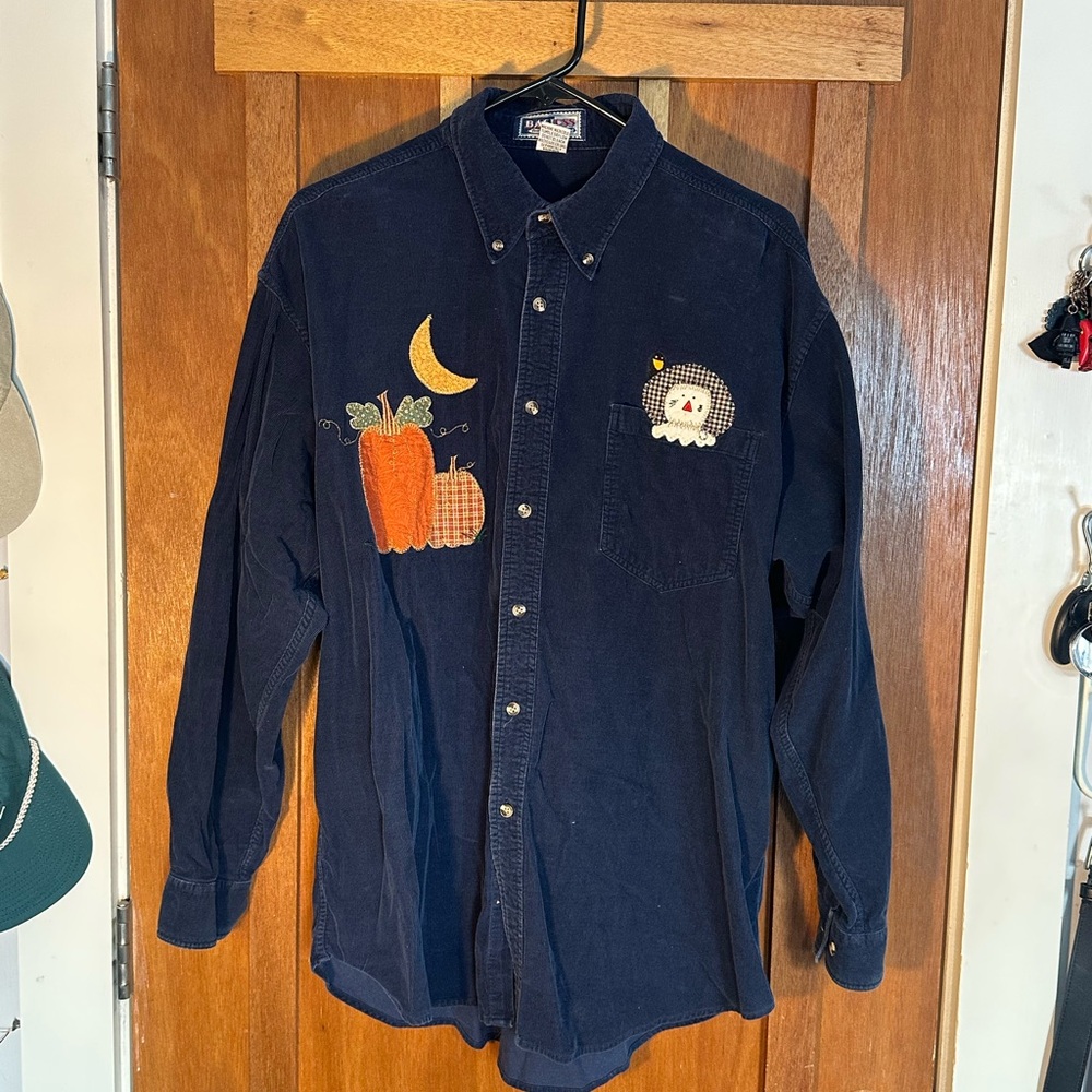 Basicss Navy Blue Corduroy Shirt
